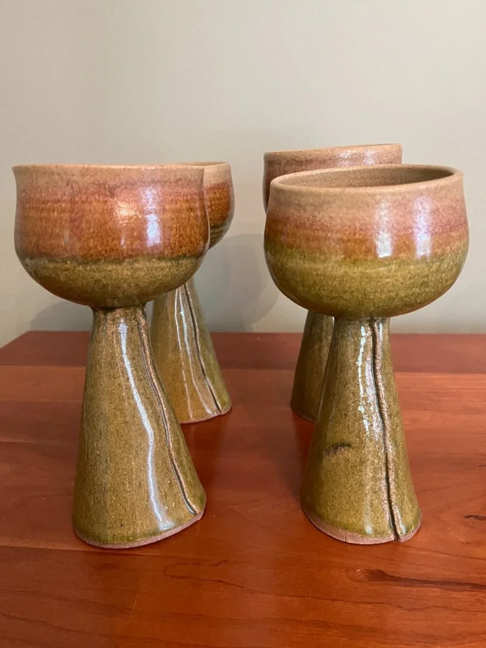 Vintage Studio Art Pottery Goblets